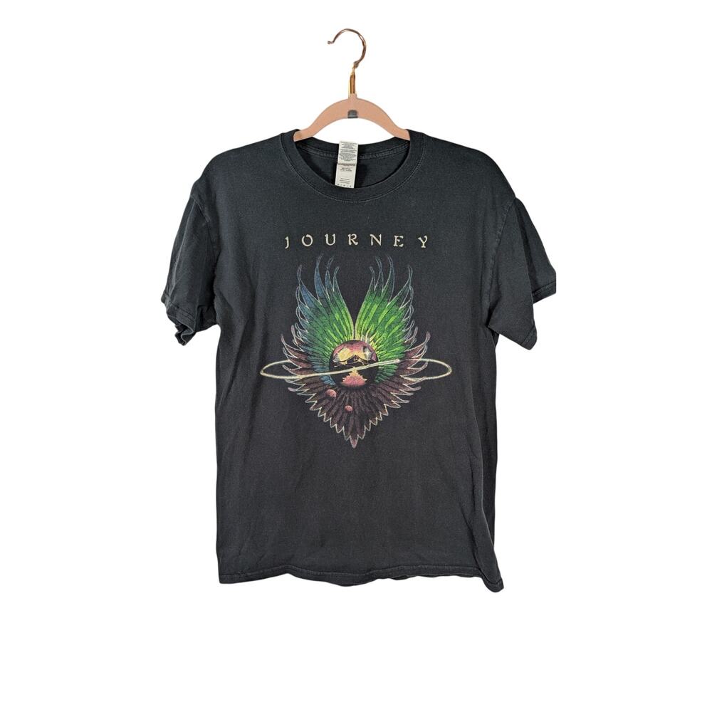 Journey Medium 2018 Tour Band T-shirt Faded Black 100% Cotton